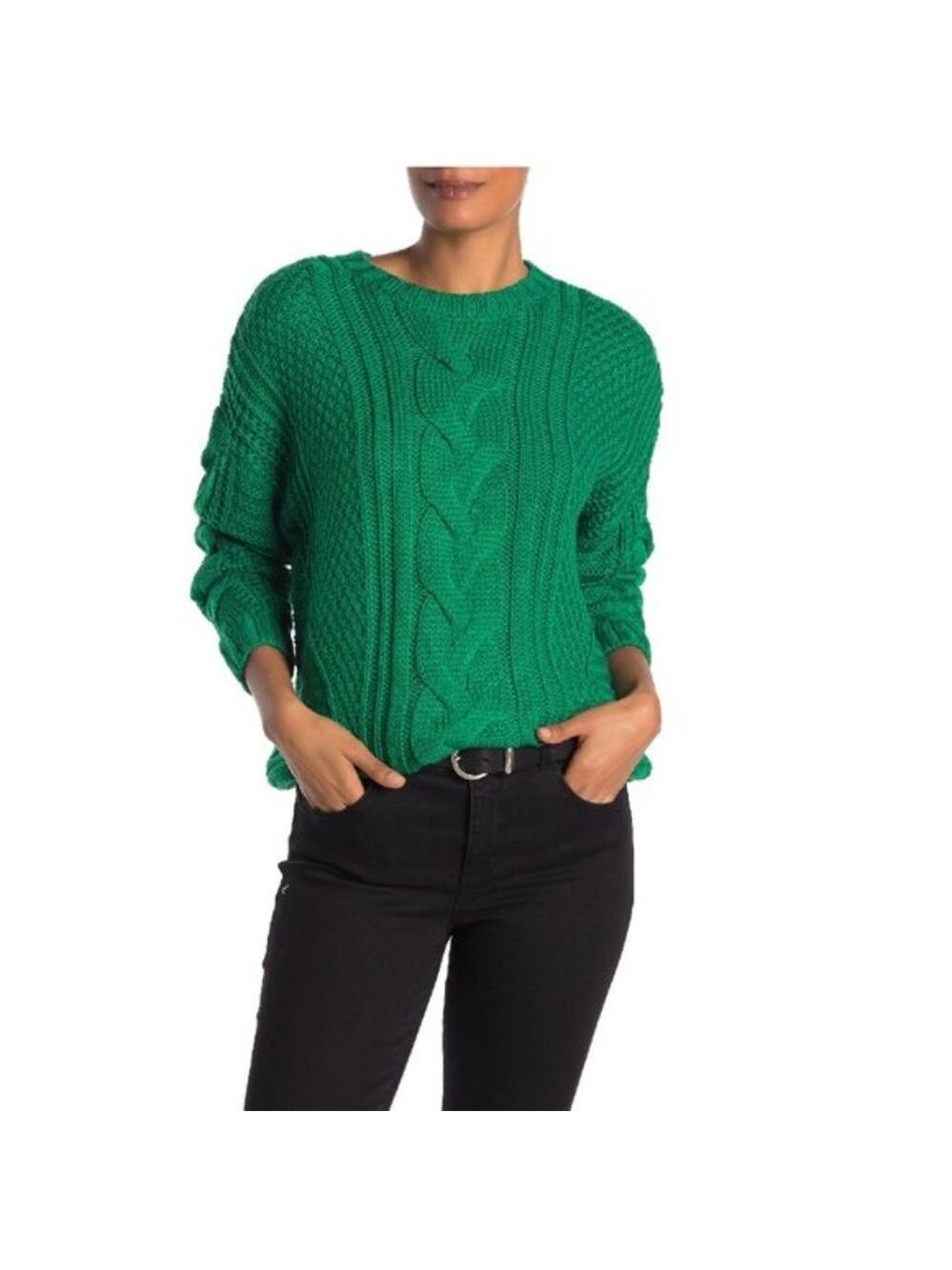 One A Mixed Knit Crew Neck Sweater
